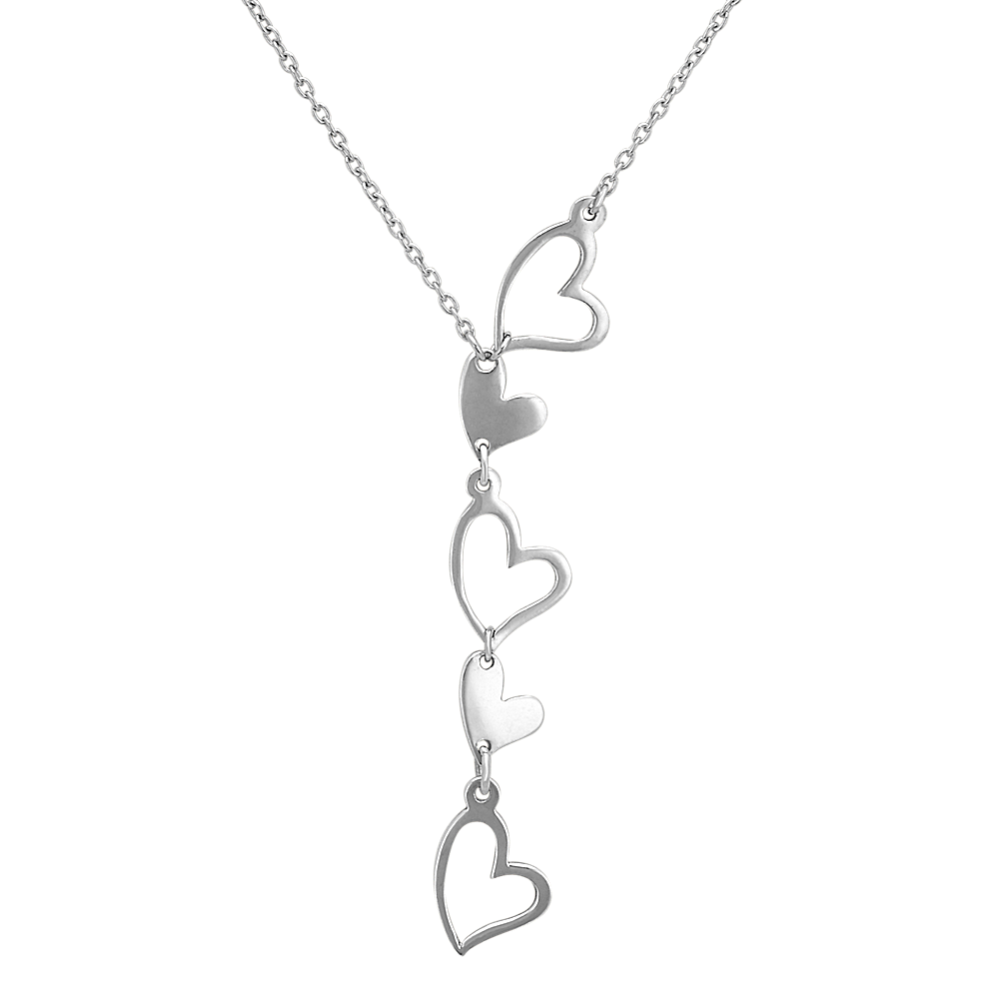 Floating Hearts Sterling Silver Necklace (18'')