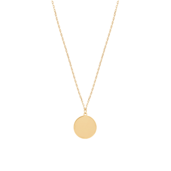 Fluted Circle Pendant in 14K Yellow Gold (18 in) | Shane Co.