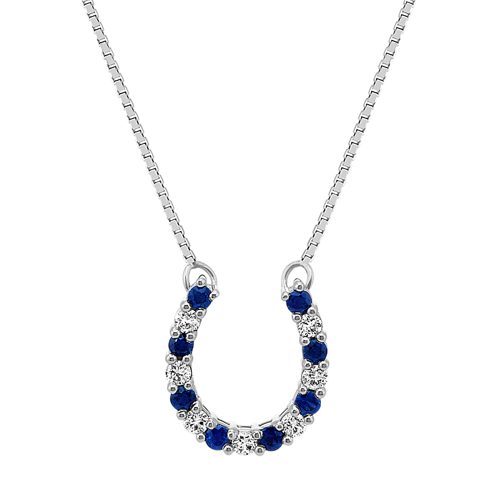 Natural Sapphire and Natural Diamond Pendant