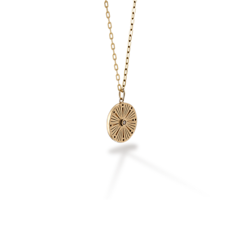 Frontier Compass Pendant in 14K Yellow Gold (22 in)