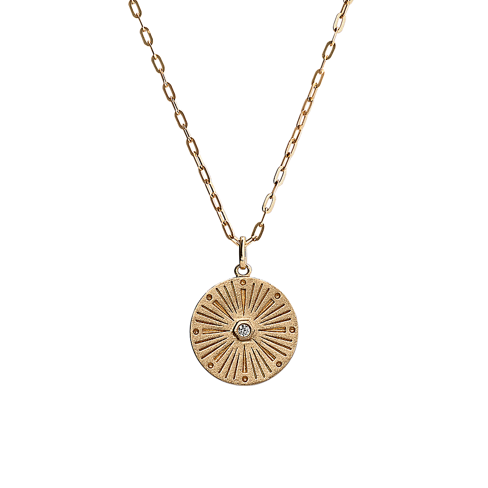 Frontier Compass Pendant in 14K Yellow Gold (22 in) | Shane Co.