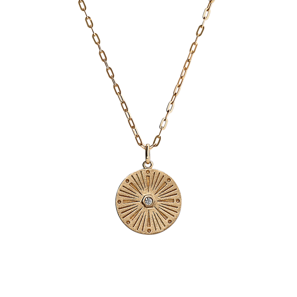 Frontier Compass Pendant in 14K Yellow Gold (22 in)