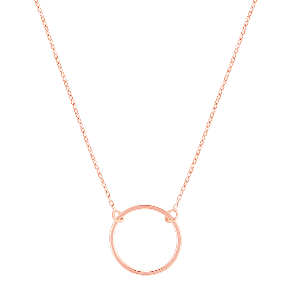 Full Circle 14k Rose Gold Necklace (16 in)