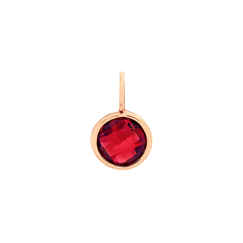 Garnet Charm in 14k Rose Gold