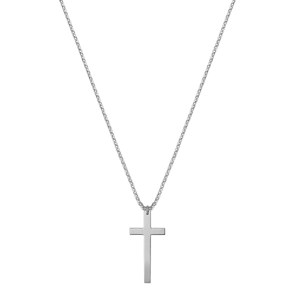 Gemma 14K White Gold Cross Pendant