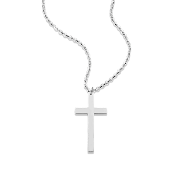 Gemma 14K White Gold Cross Pendant