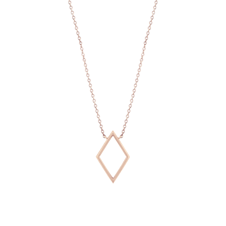 Geometric Natural Diamond Necklace in 14k Rose Gold (18 in)