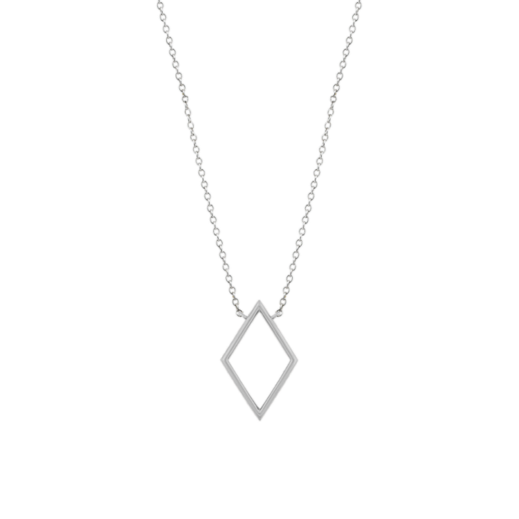 Geometric Diamond Necklace in 14k White Gold (18 in)