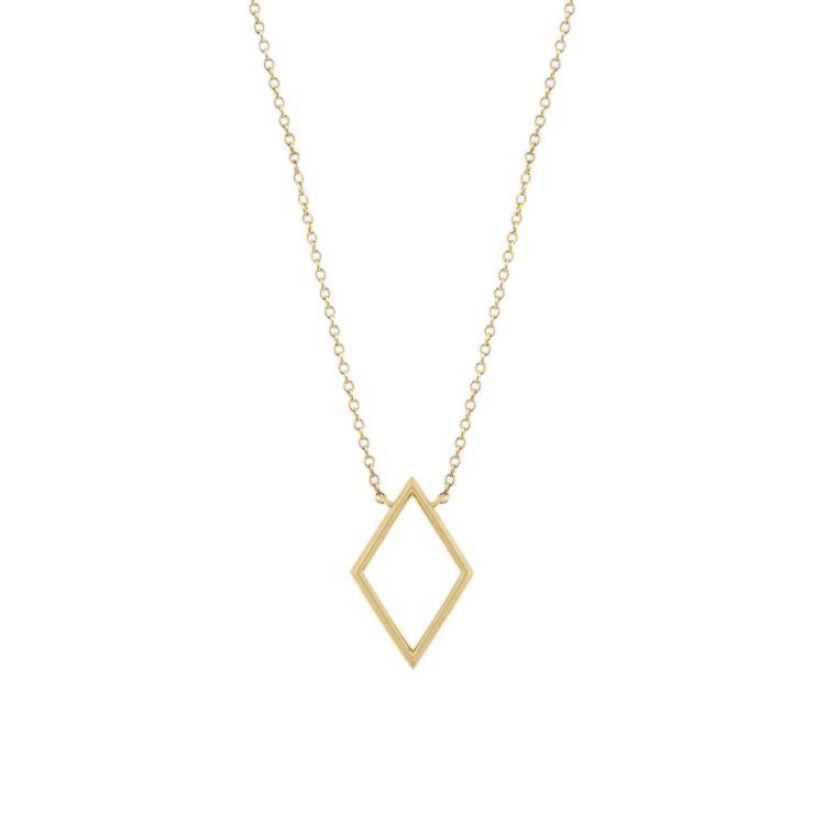 Geometric Natural Diamond Necklace in 14k Yellow Gold (18 in)