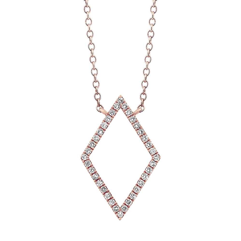 Geometric Diamond Necklace in 14k Rose Gold (18'')