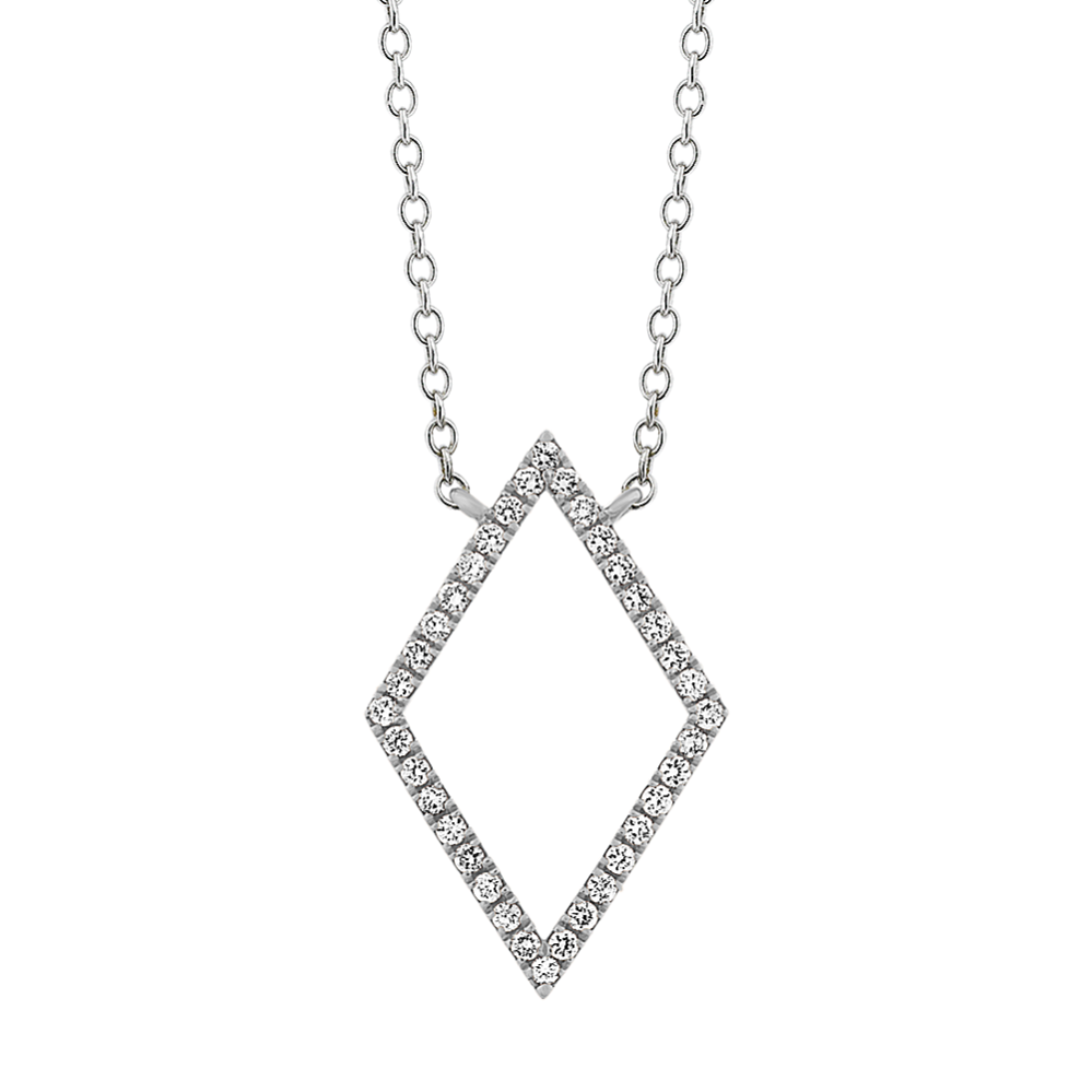 Geometric Diamond Necklace in 14k White Gold (18'')