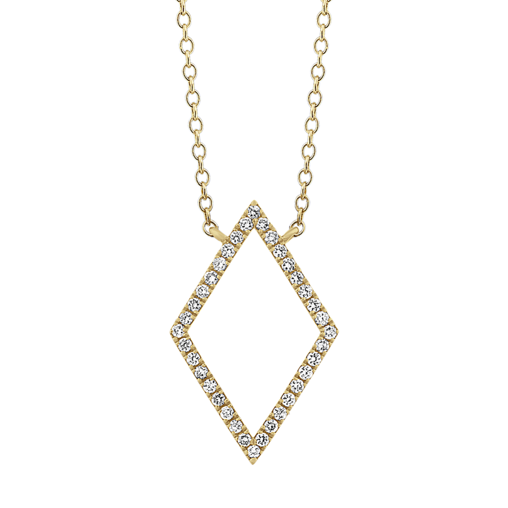 Geometric Diamond Necklace in 14k Yellow Gold (18'')