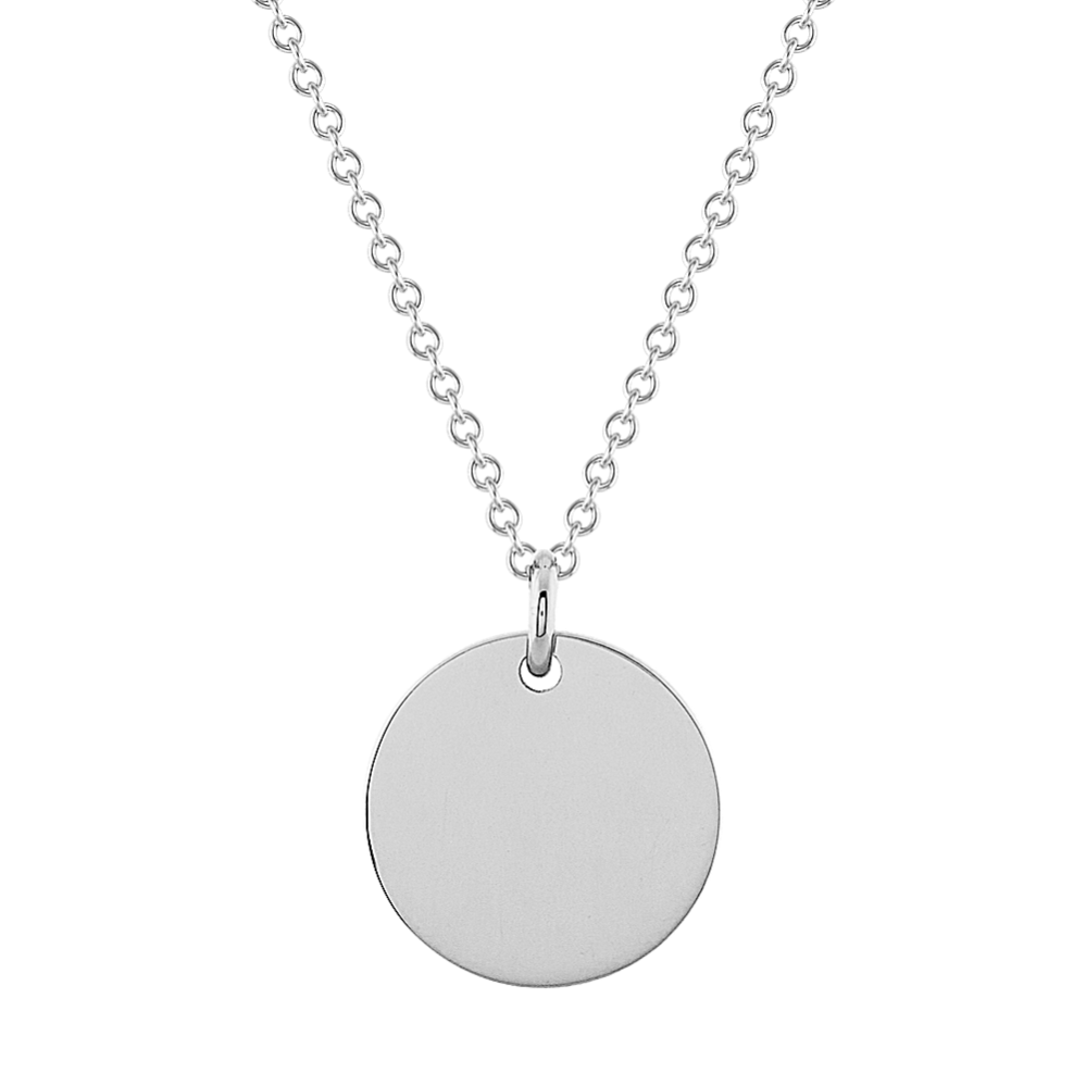 Linden 14K White Gold Medium Disk Pendant | Shane Co.