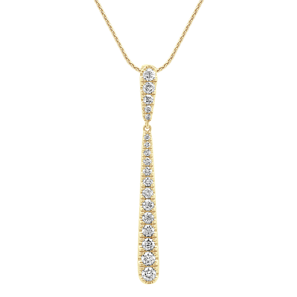 Graduated Round Diamond Pendant in 14k Yellow Gold (22'')