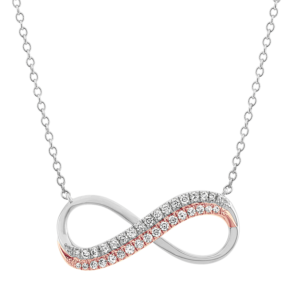 Grand Infinity Diamond Necklace in 14k Two-Tone Gold (18 in)