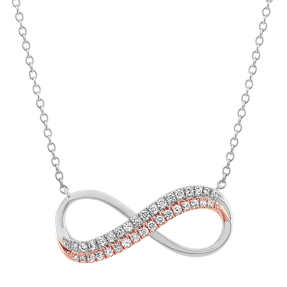 Grand Infinity Diamond Necklace in 14k Two-Tone Gold (18'')