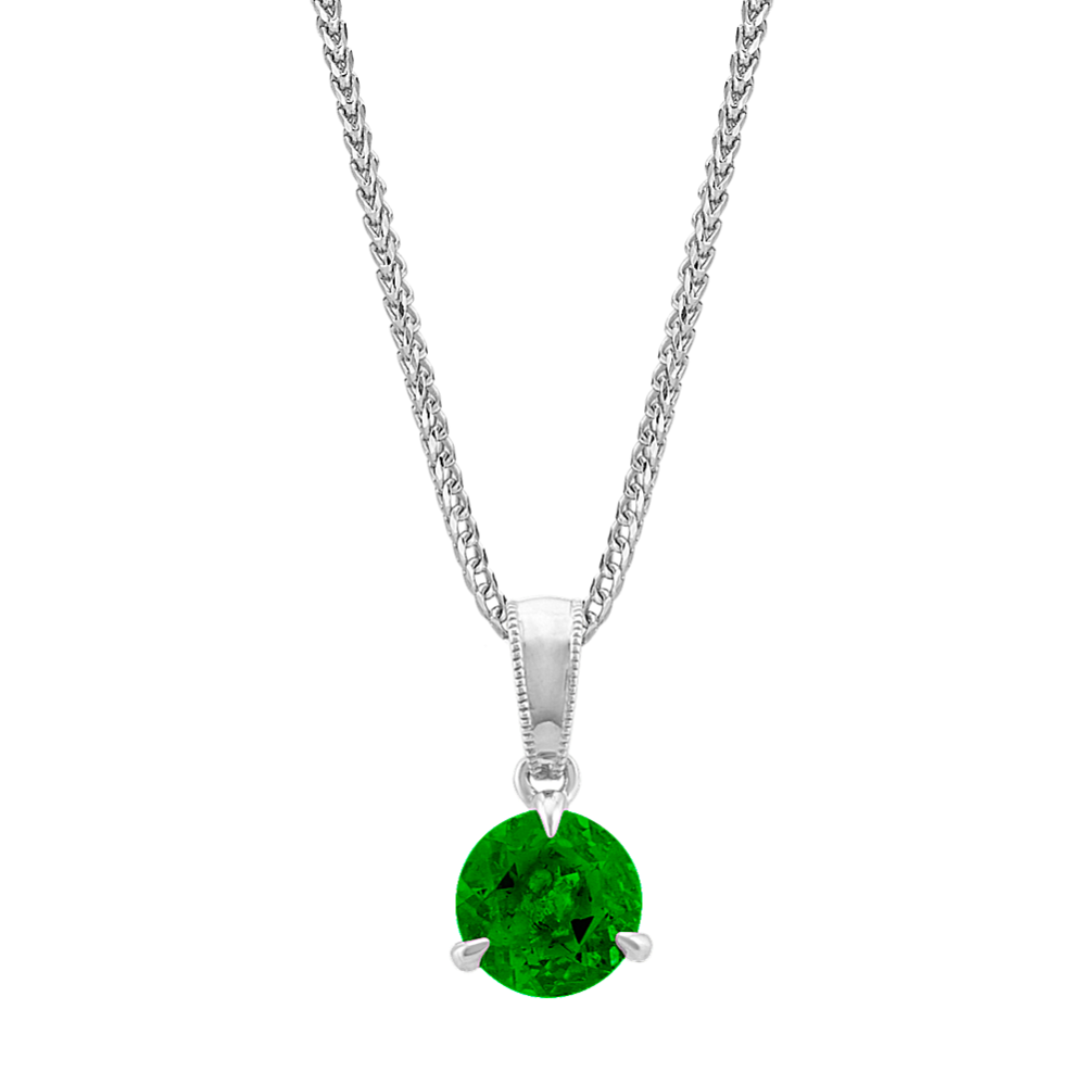 Chrome Diopside Pendant in Sterling Silver