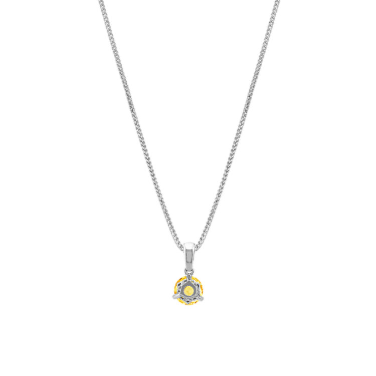 Gwen Natural Citrine Solitaire Pendant in Sterling Silver (22 in)
