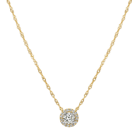 Halo Diamond Necklace In 14k Yellow Gold 18 Shane Co - Gold Diamond Pendant Halo Diamond Necklace In 14k Yellow Gold 18 Shane Co - Gold Diamond Pendant