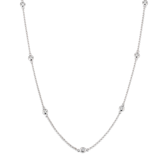 1/4 tcw Bezel-Set Diamond Station Necklace