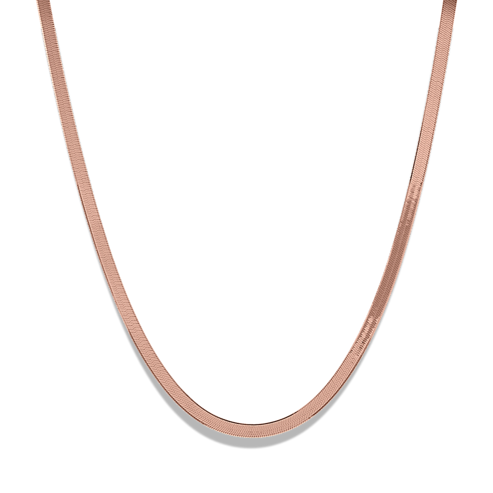 18in 14K Rose Gold Herringbone Chain (3.5mm)