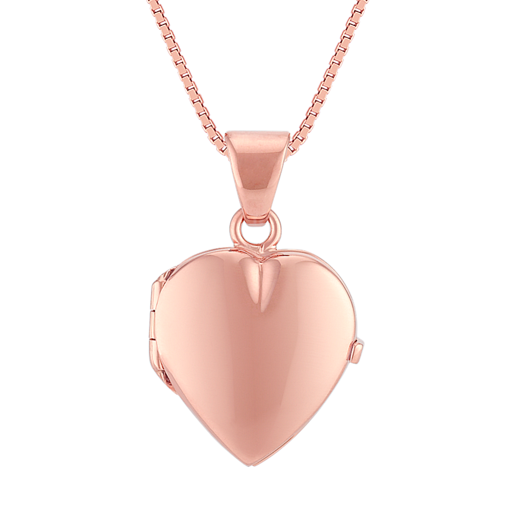 Heart Locket in 14k Rose Gold (18'')