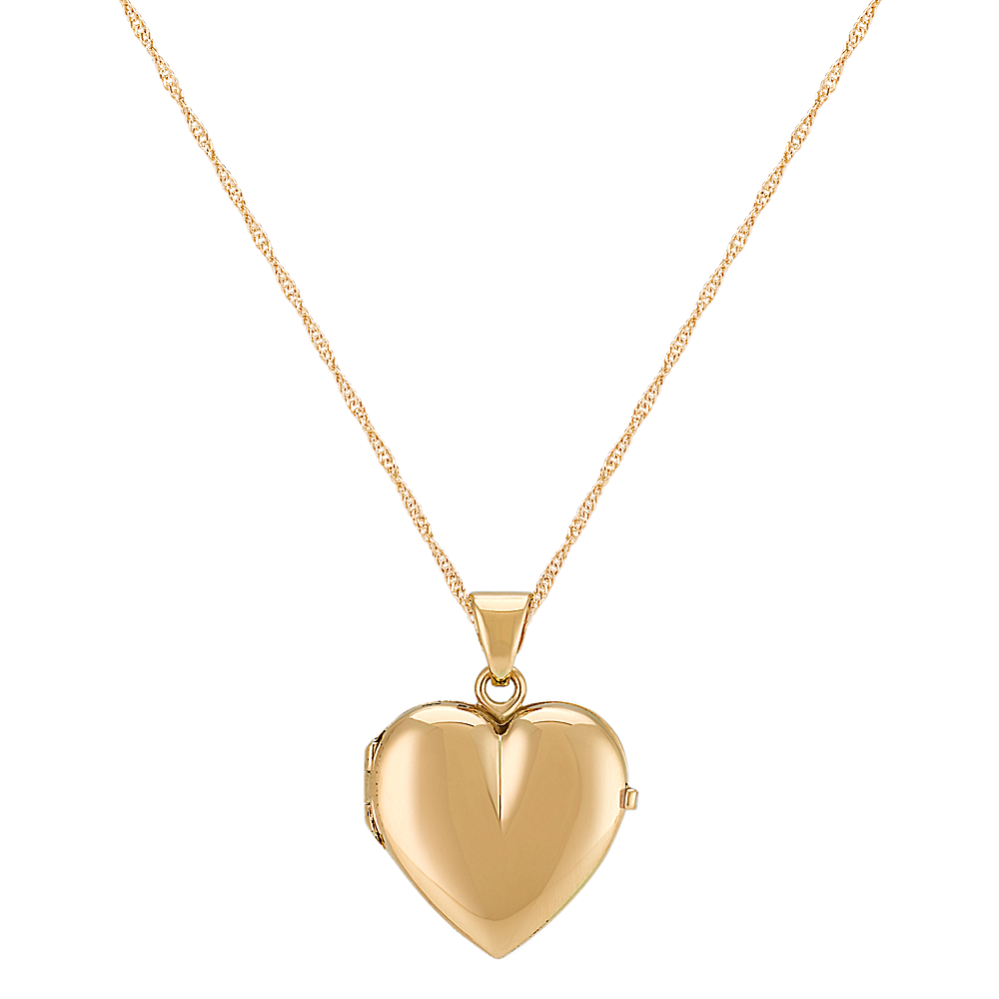 Heart Locket in 14k Yellow Gold (18 in) | Shane Co.