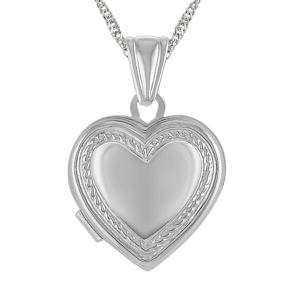 Heart Locket in Sterling Silver (18'')