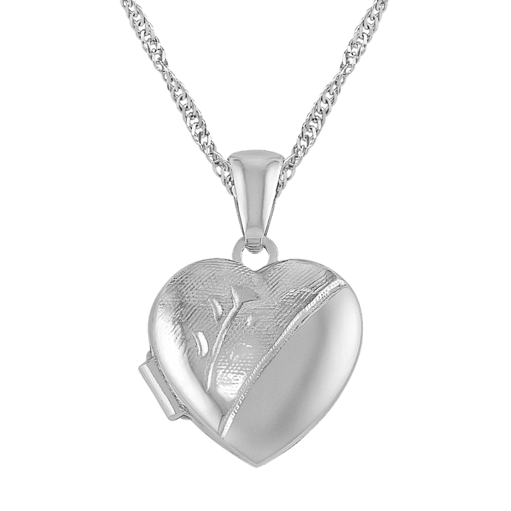 Heart Locket in Sterling Silver (18'')