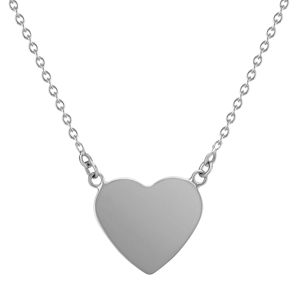 Heart Necklace in 14k White Gold (18 in)