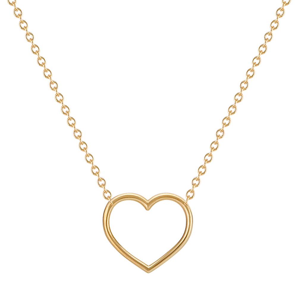 Heart Necklace in 14k Yellow Gold (18'')