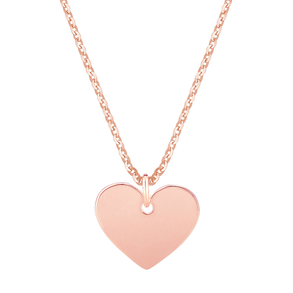 Heart Pendant in 14k Rose Gold (18'')
