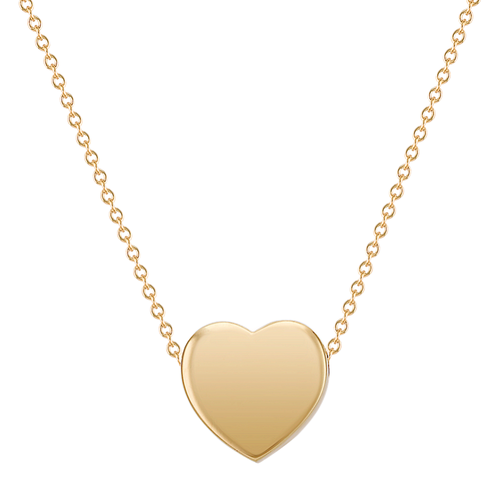 Heart Pendant in 14k Yellow Gold (18 in)
