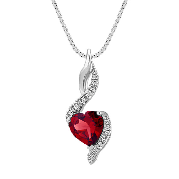 Heart Shaped Garnet And Round Diamond Swirl Pendant 18 In Shane Co - Ruby And Diamond Swirl Pendant Heart Shaped Garnet And Round Diamond Swirl Pendant 18 In Shane Co - Ruby And Diamond Swirl Pendant