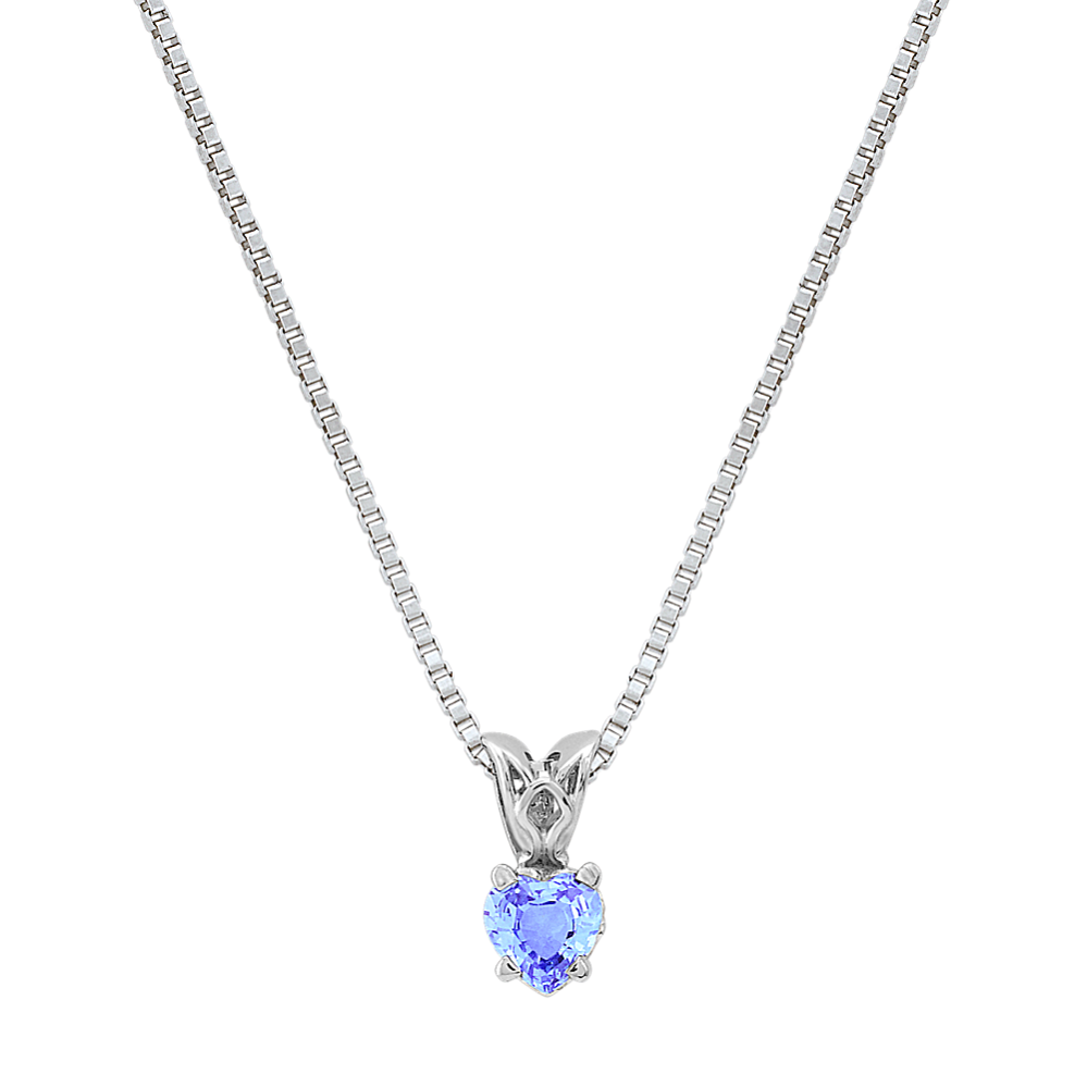 Heart-Shaped Ice Blue Sapphire Pendant (18 in)