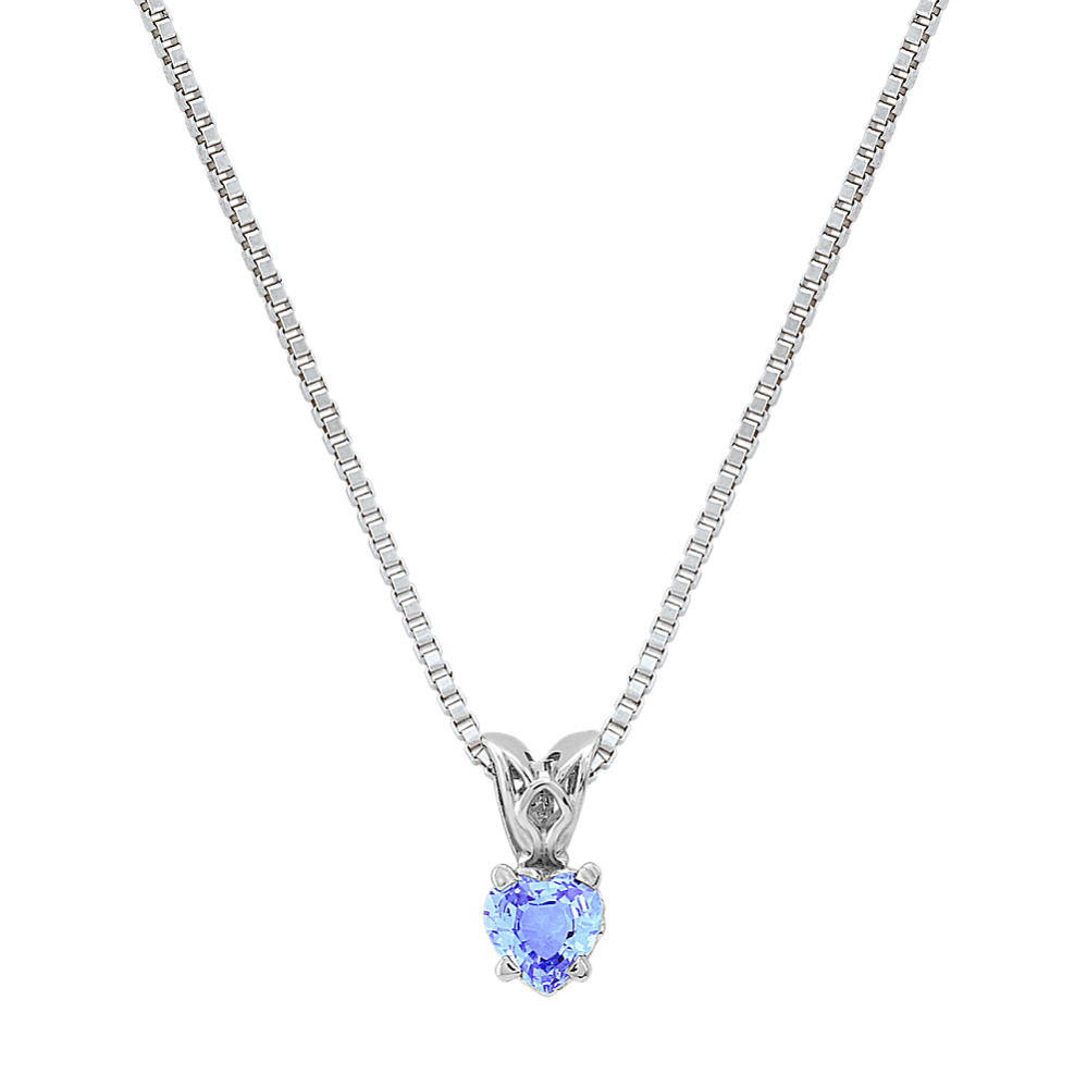 Heart-Shaped Ice Blue Sapphire Pendant (18'')