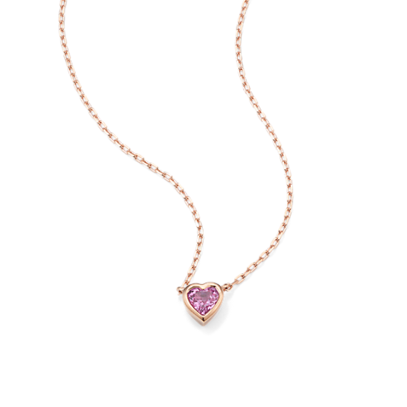 Candy-Heart Pink Sapphire Necklace