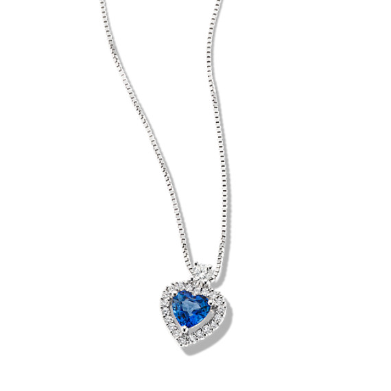 Heart Shaped Sapphire And Round Diamond Pendant 18 In Shane Co - Picture Of Heart Diamond Pendant Heart Shaped Sapphire And Round Diamond Pendant 18 In Shane Co - Picture Of Heart Diamond Pendant