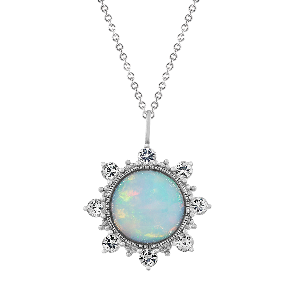Opal and Sapphire Pendant (20 in)