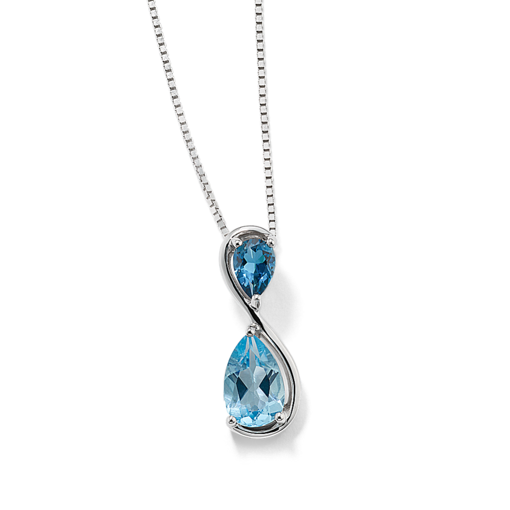 Blue topaz and diamond infinity deals necklace