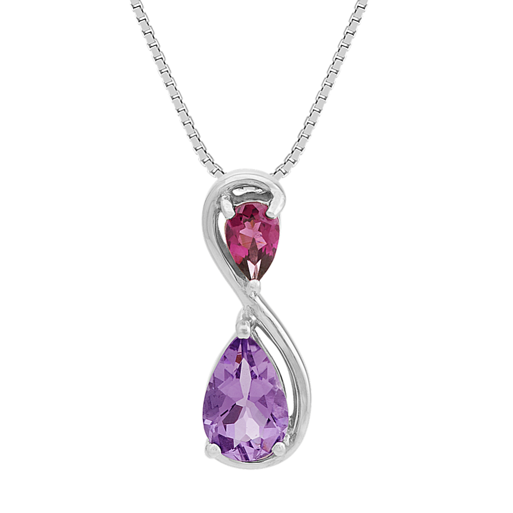 Henrietta Amethyst & Garnet Infinity Pendant