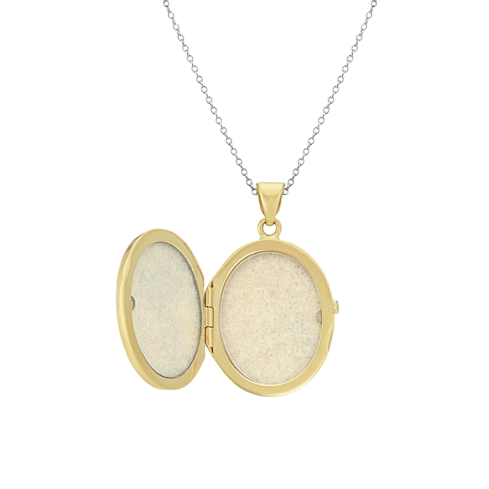 Heritage Locket in 14k Yellow and White Gold (22 in)
