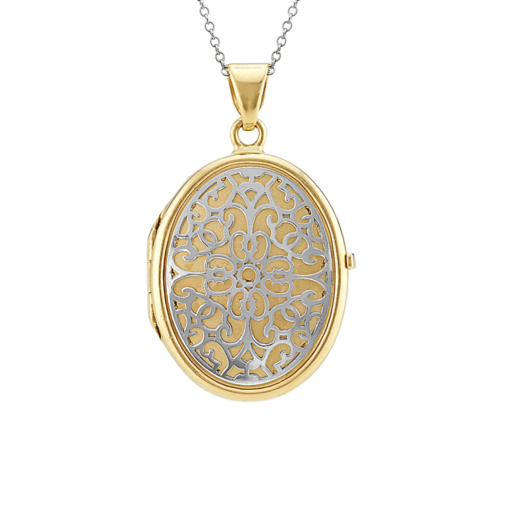 Heritage Locket in 14k Yellow and White Gold (22 in)