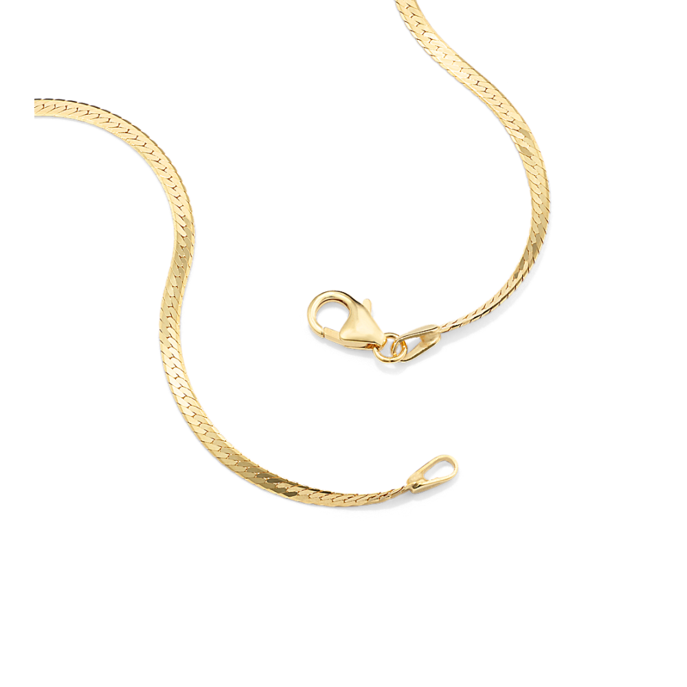 Herringbone Chain in 14k Yellow Gold (18 in) Shane Co.