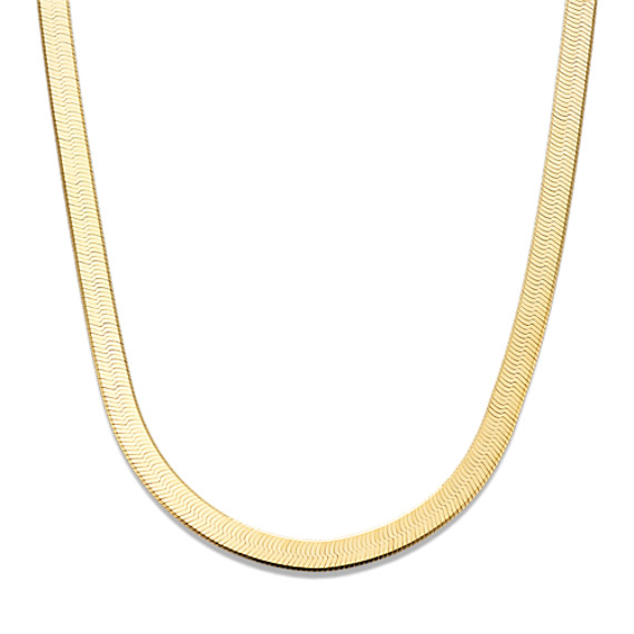 18in 14K Gold Vermeil Herringbone Chain (7mm)