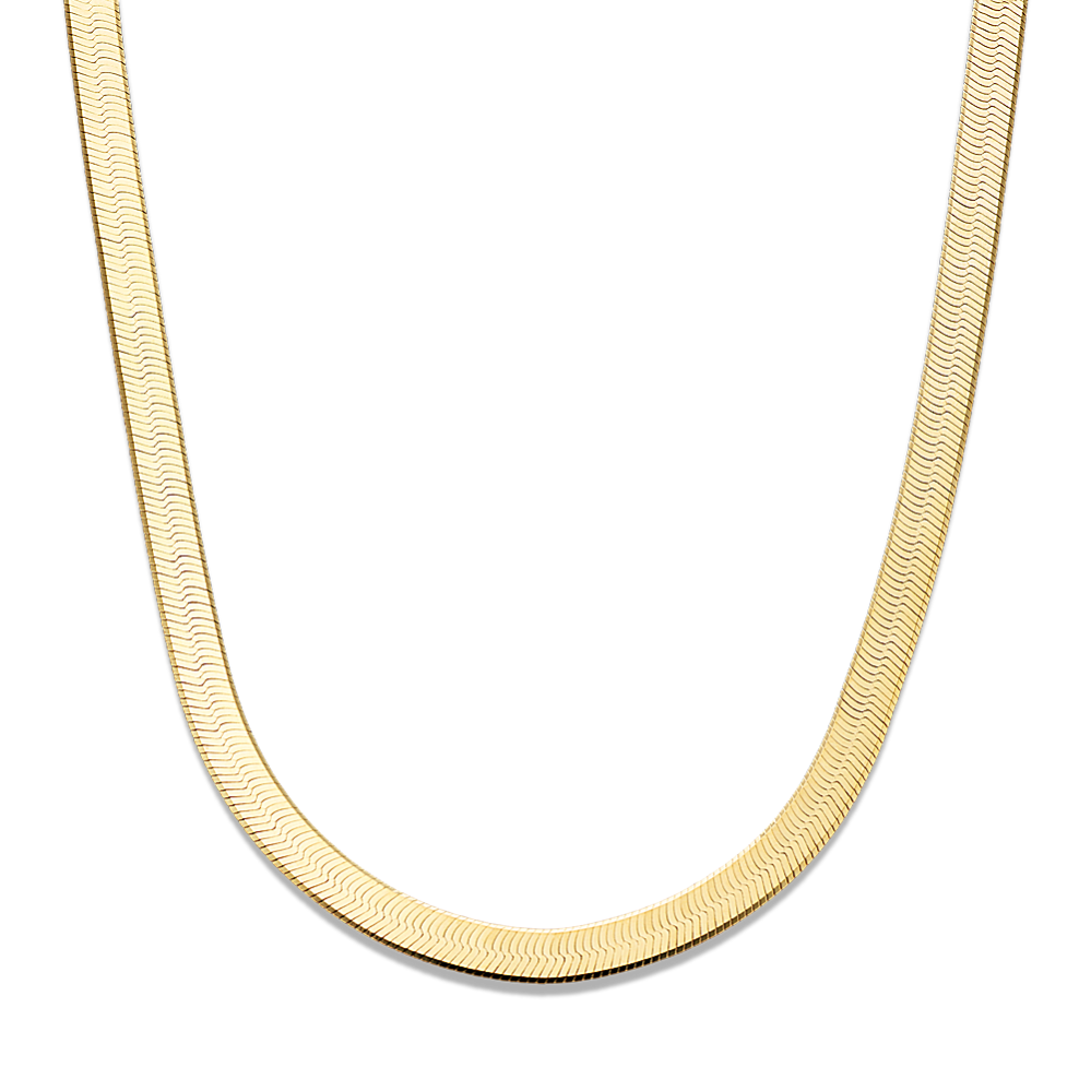 18in 14K Gold Vermeil Herringbone Chain (7mm)