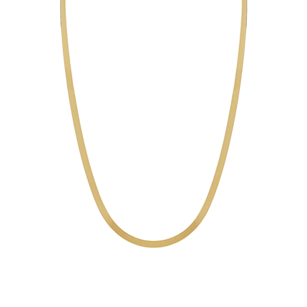 Herringbone Necklace in 14k Yellow Gold (24 in) Shane Co.