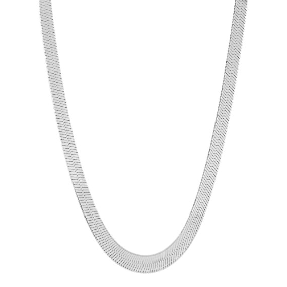 Herringbone Necklace in Sterling Silver (18 in)