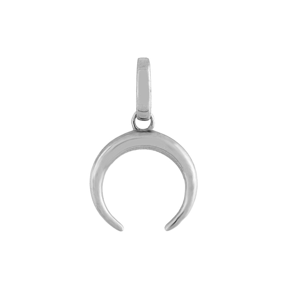Horn Charm in 14k White Gold