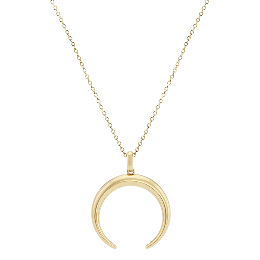 Horn Pendant in 14k Yellow Gold (22 in)